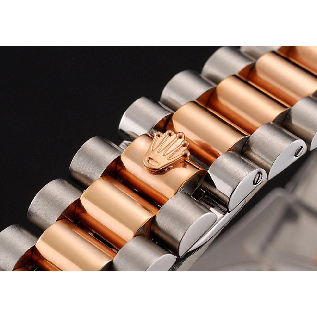 AAA Replica Watches Gold And Bezel Bracelet Swiss Staineless Day-Date Rolex 1454107 Steel Diamonds Rose 0518